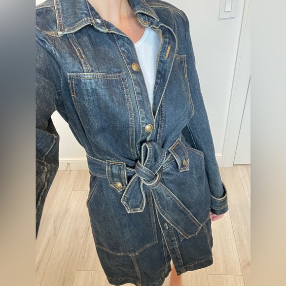 Free People Denim Trench Coat - Picture 3 of 16